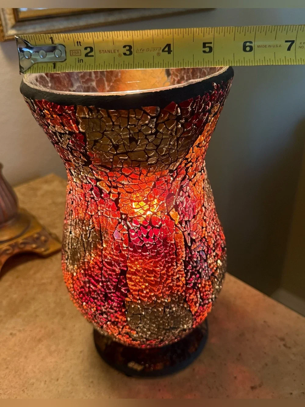 Crackle Glass Mosaic Accent Lamp